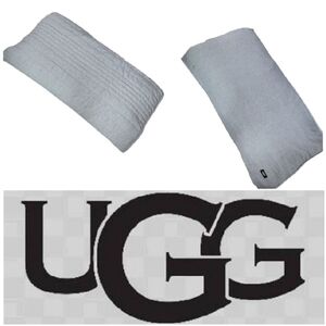 UGG Quilted/Fuzzy Light Gray 2 King Size Pillow Cases.